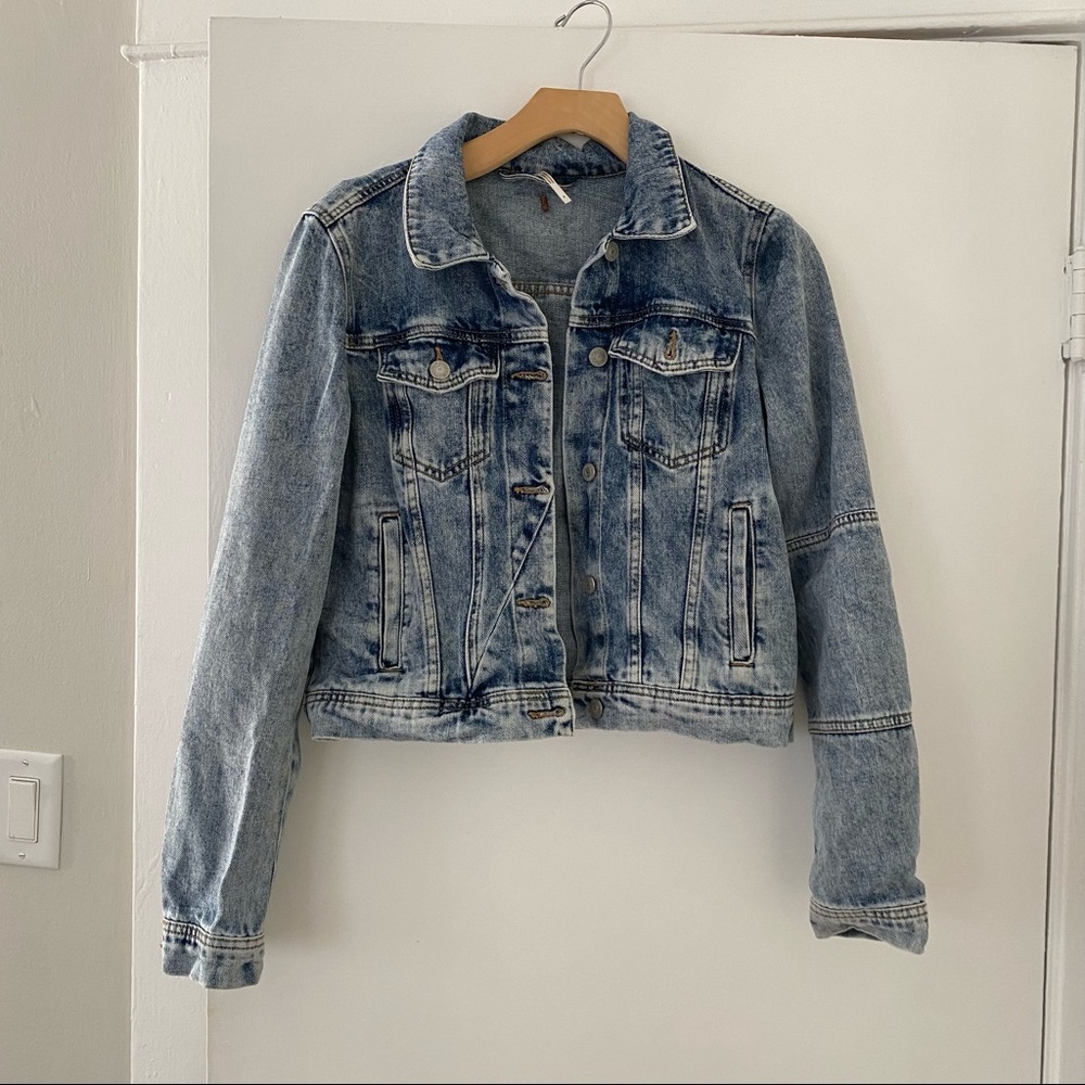 Free People Cropped Denim Jacket